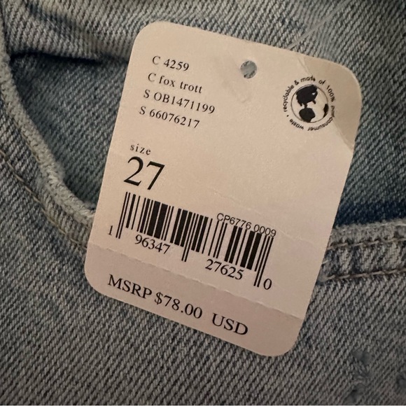 NWT Free People | We The Free Lasso Short Frayed-Hem Distressed Denim Size 27 - Picture 5 of 7